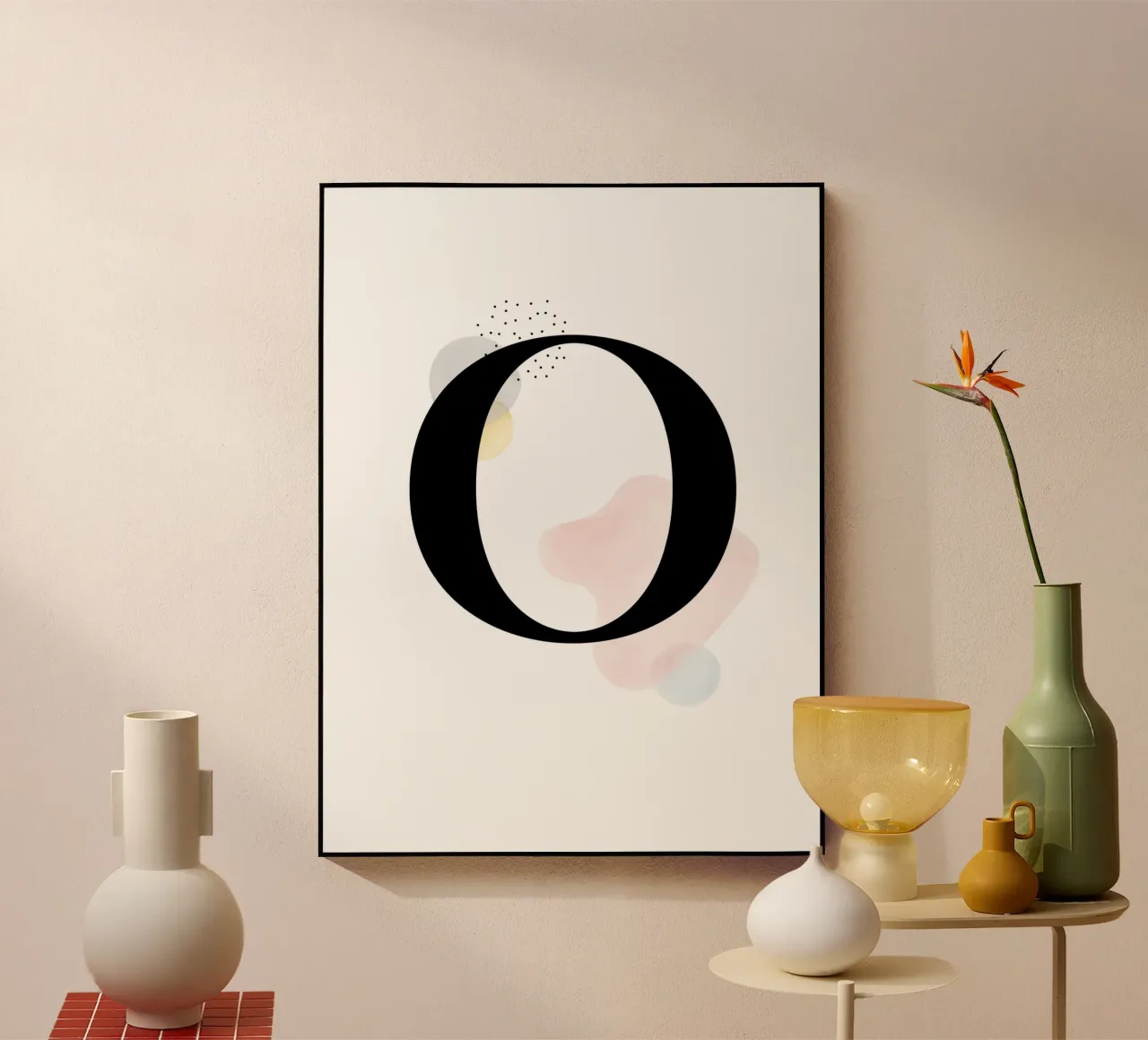 Lettera "O" - design dipinto a mano plexiglass da Kate Brunch Design