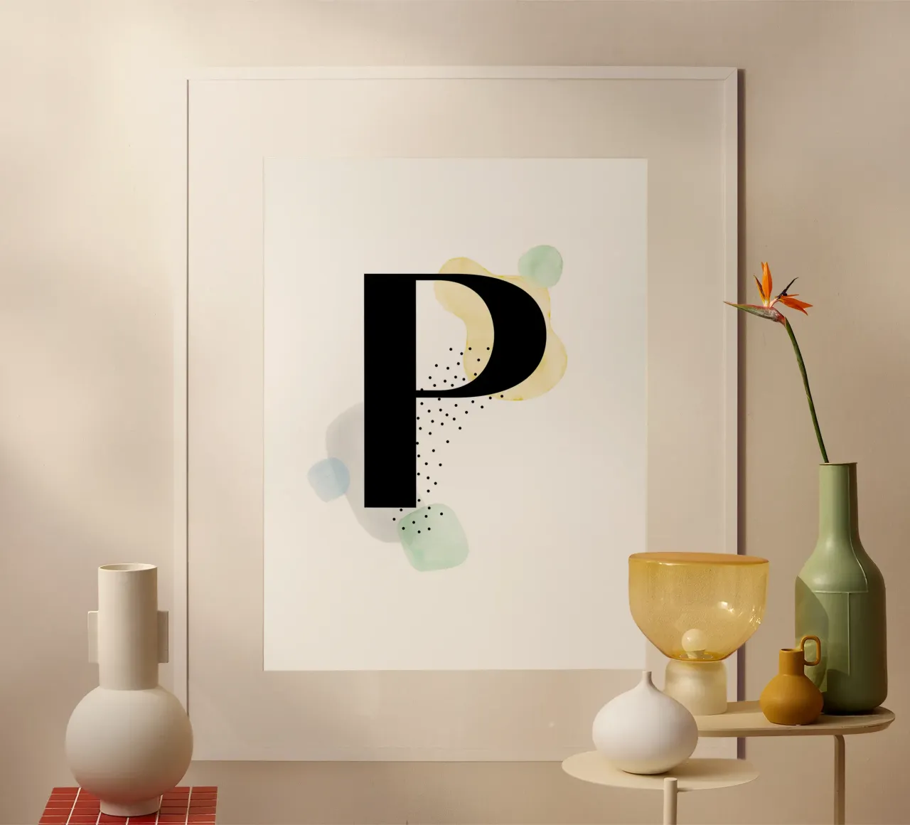 Buchstabe "P" - handgemaltes Design Hahnemühle von Kate Brunch Design