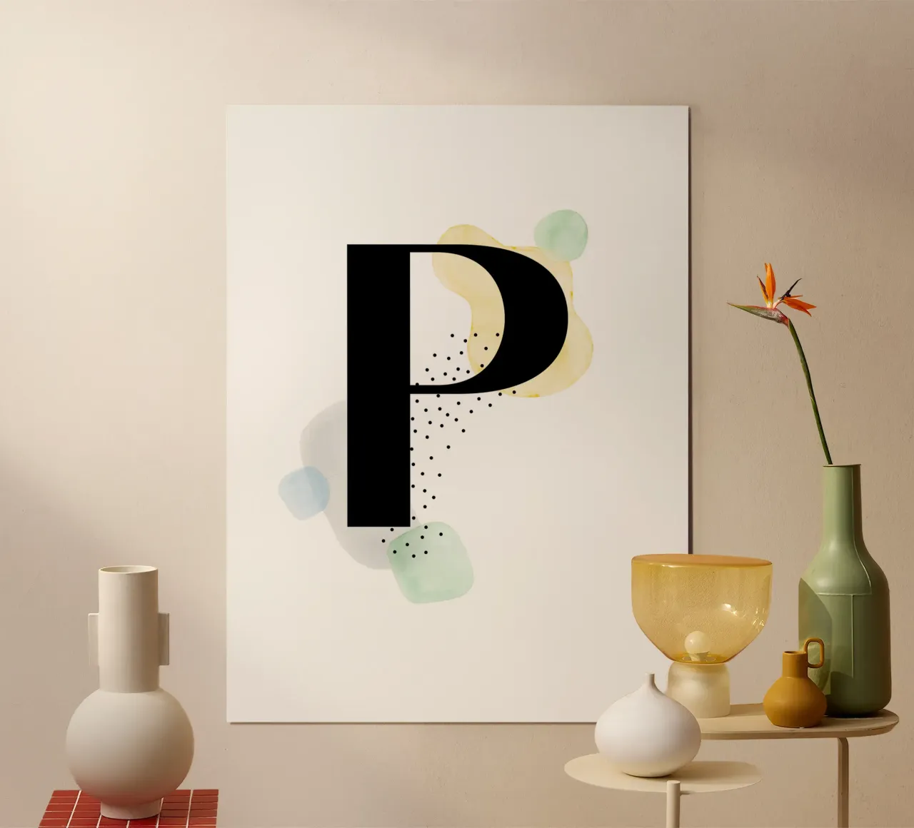 Buchstabe "P" - handgemaltes Design Hahnemühle von Kate Brunch Design