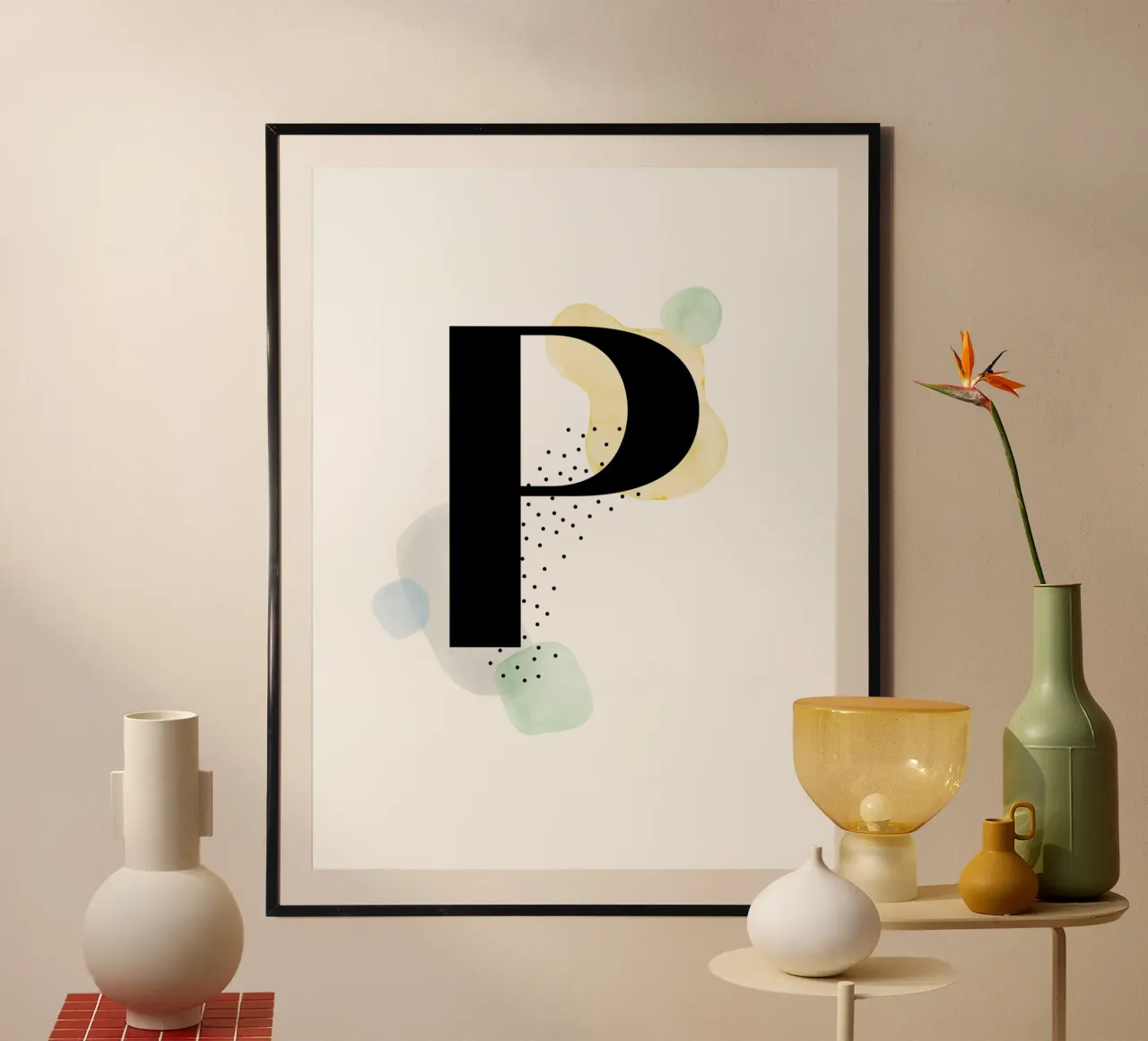 Buchstabe "P" - handgemaltes Design Hahnemühle von Kate Brunch Design