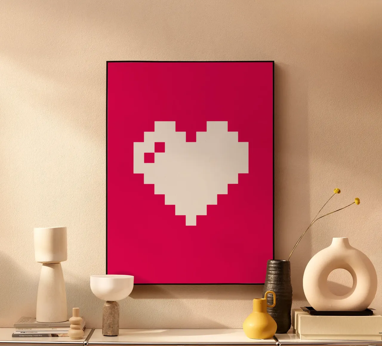 Amore digitale Cuore moderno Pixel Art Design plexiglass da THE MOTIVATED TYPE
