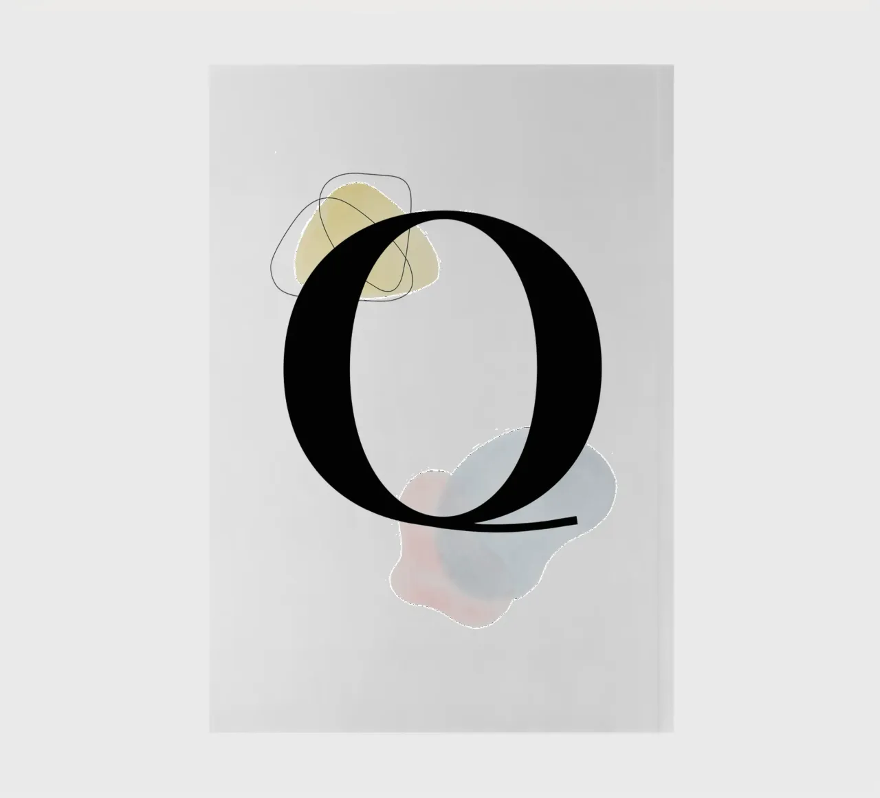 Lettre "Q" - dessin peint à la main carnet de notes de Kate Brunch Design