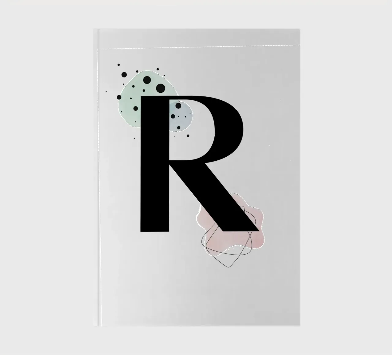 Buchstabe "R" - handgemaltes Design Notizbuch von Kate Brunch Design