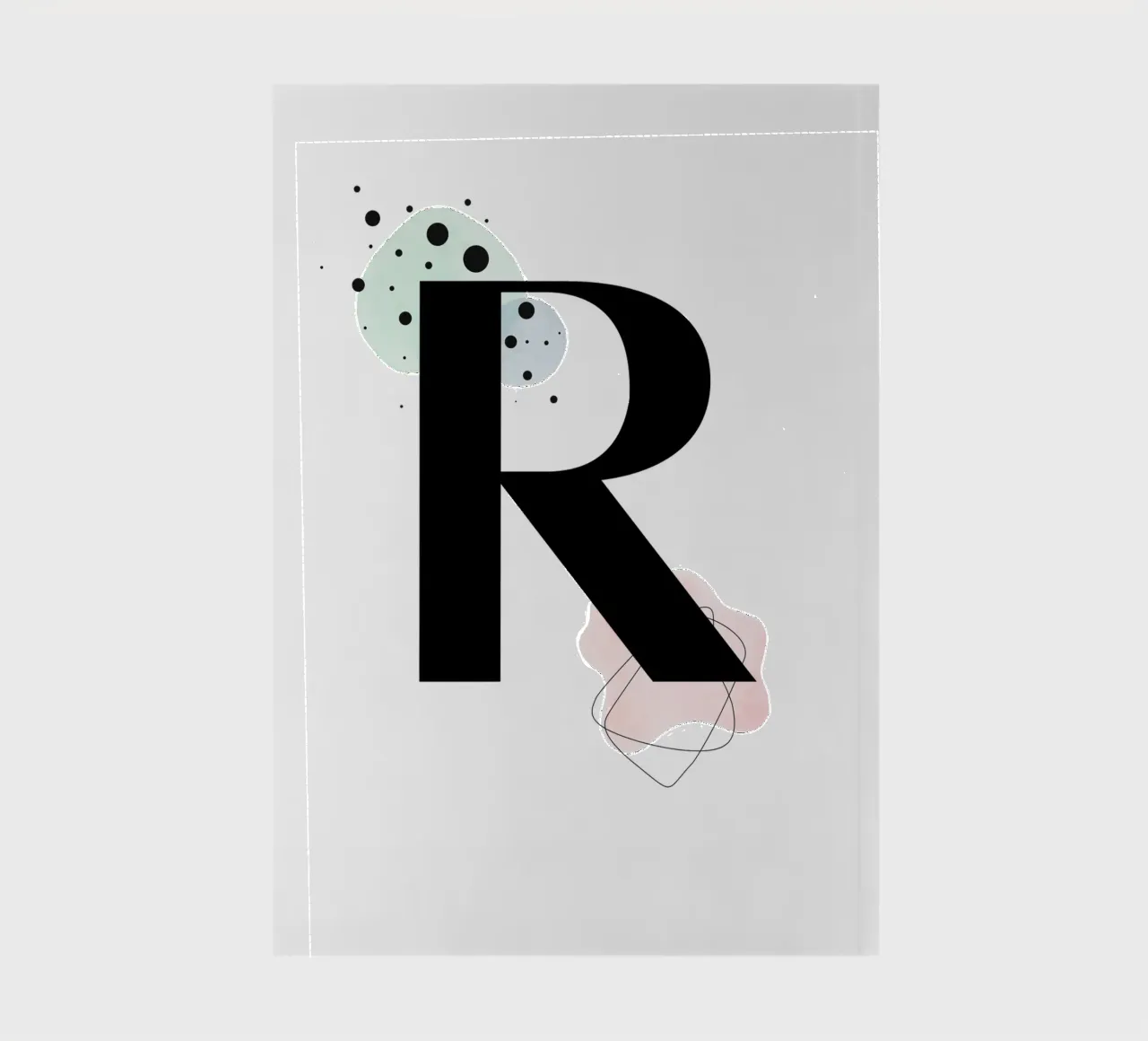 Buchstabe "R" - handgemaltes Design Notizbuch von Kate Brunch Design