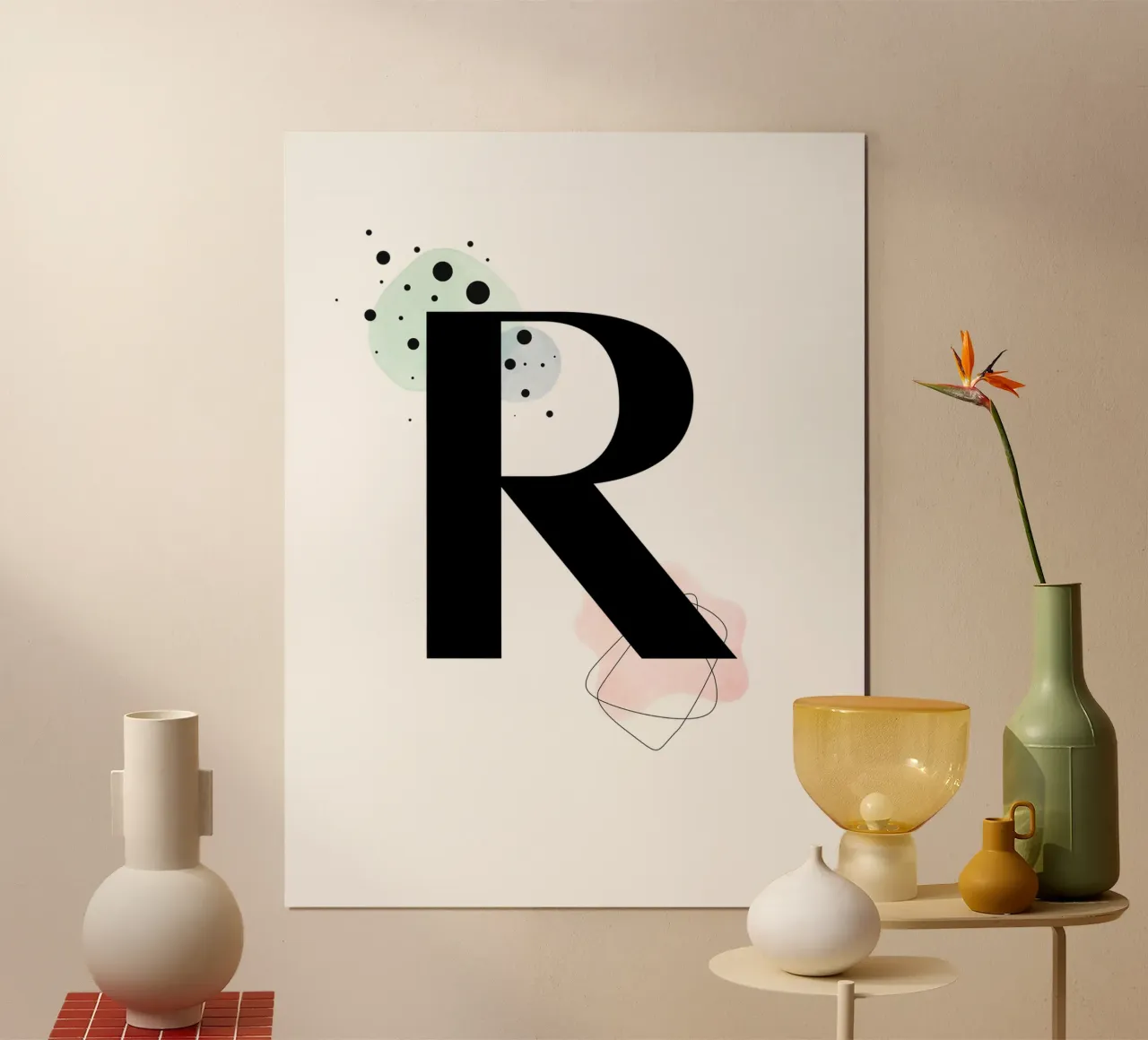 Lettera "R" - design dipinto a mano poster da Kate Brunch Design