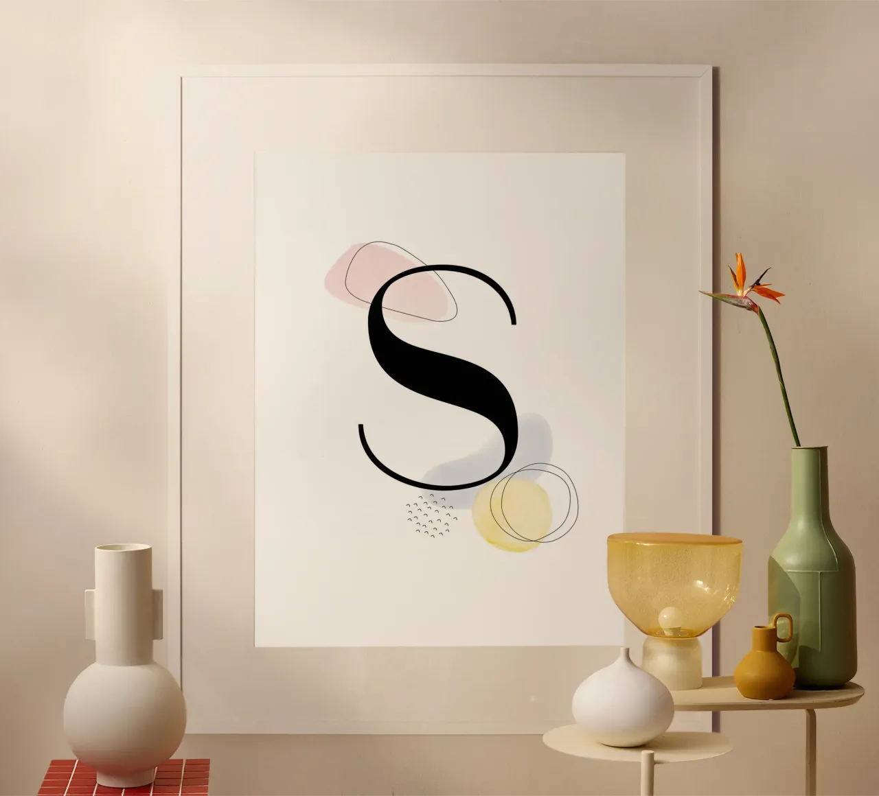 Lettera "S" - design dipinto a mano poster da Kate Brunch Design