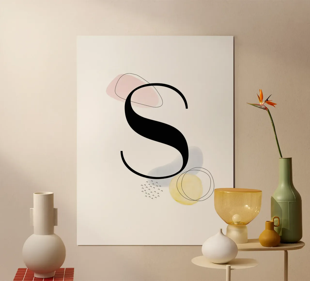 Lettera "S" - design dipinto a mano poster da Kate Brunch Design