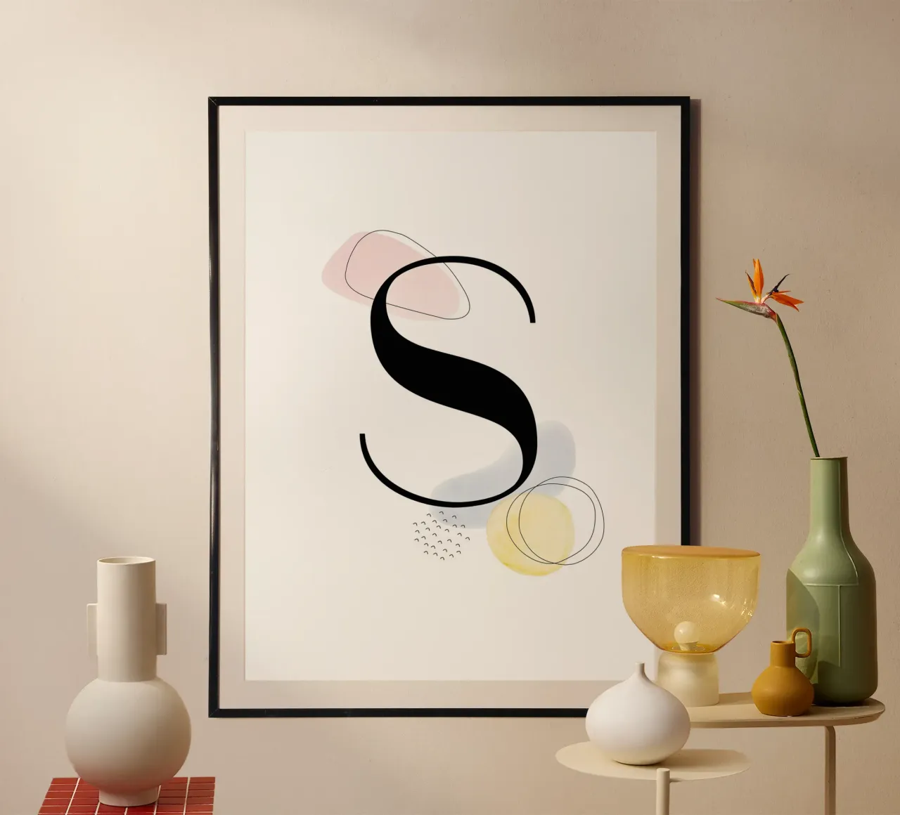 Lettera "S" - design dipinto a mano poster da Kate Brunch Design