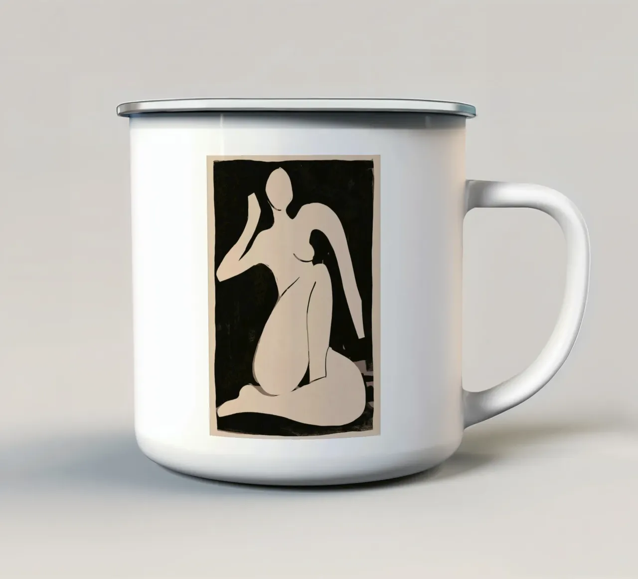 Abstracte Kunst Vrouwelijk Figuur 19 emaille mok van ThingDesign