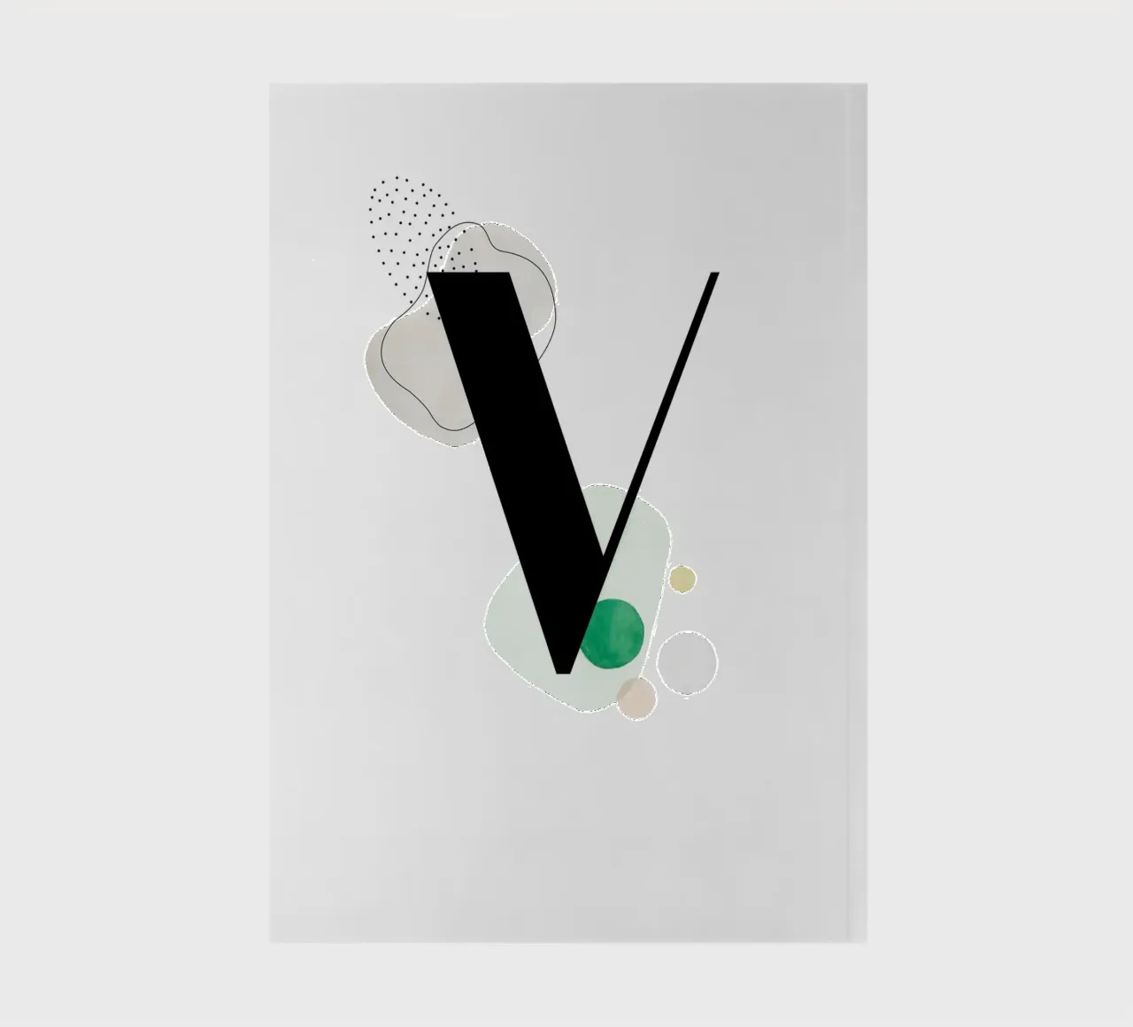 Letter "V" - hand-painted design notebook by Kate Brunch Design