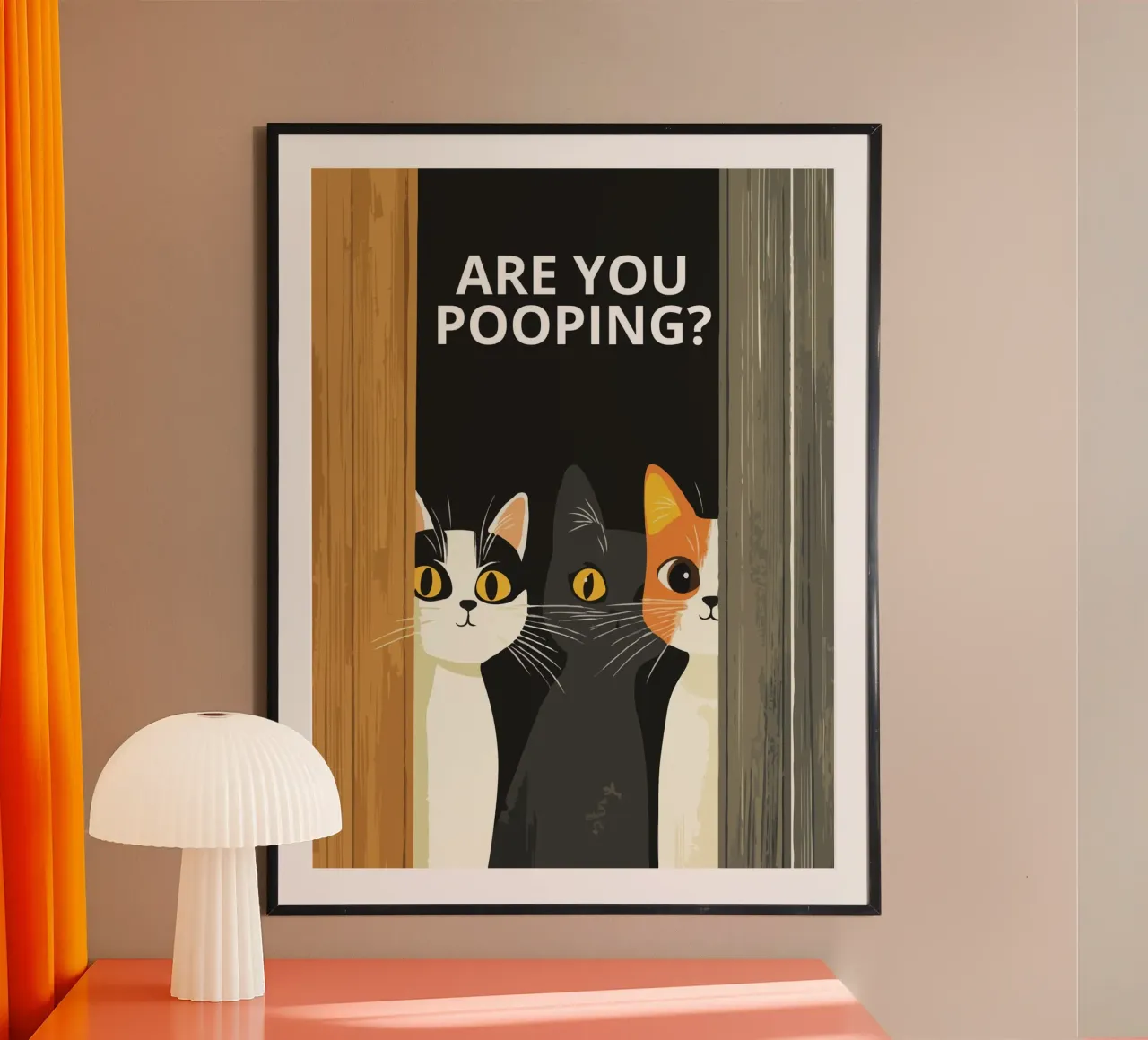 Are you pooping? poster con telaio in legno da ramosashop