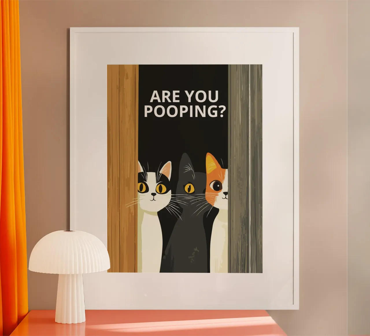 Are you pooping? poster con telaio in legno da ramosashop