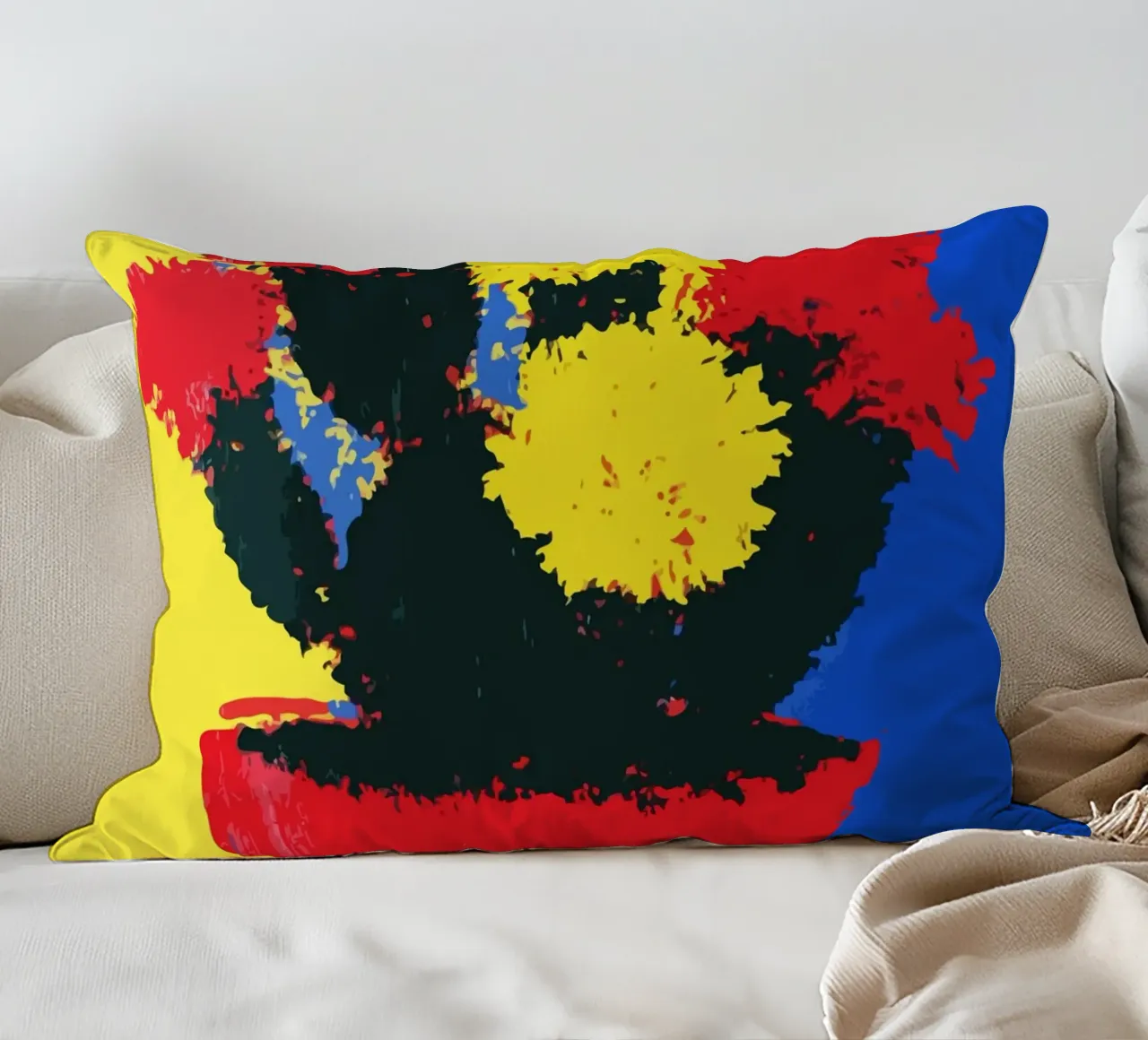 flowers in red and yellow bloom cuscino da ramosashop