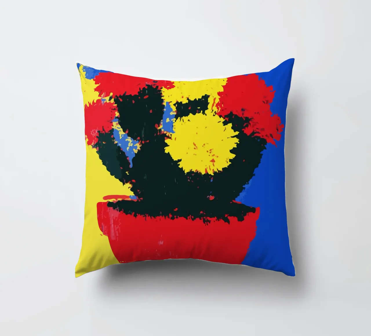 flowers in red and yellow bloom cuscino da ramosashop
