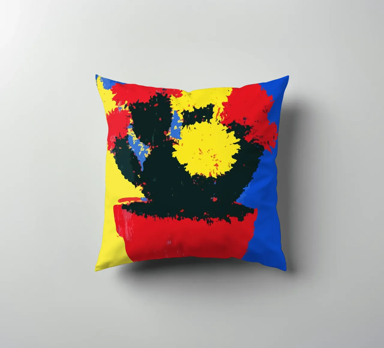 flowers in red and yellow bloom cuscino da ramosashop