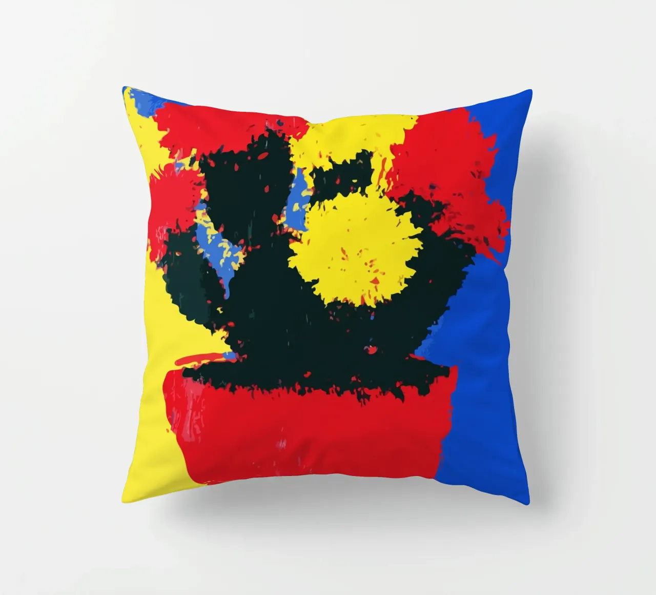 flowers in red and yellow bloom cuscino da ramosashop