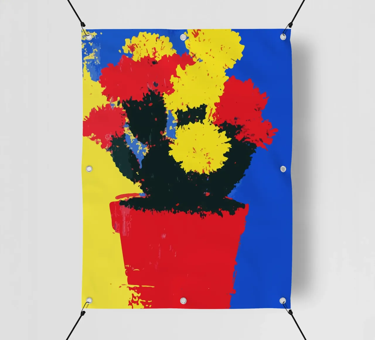 flowers in red and yellow bloom telo in pvc da ramosashop