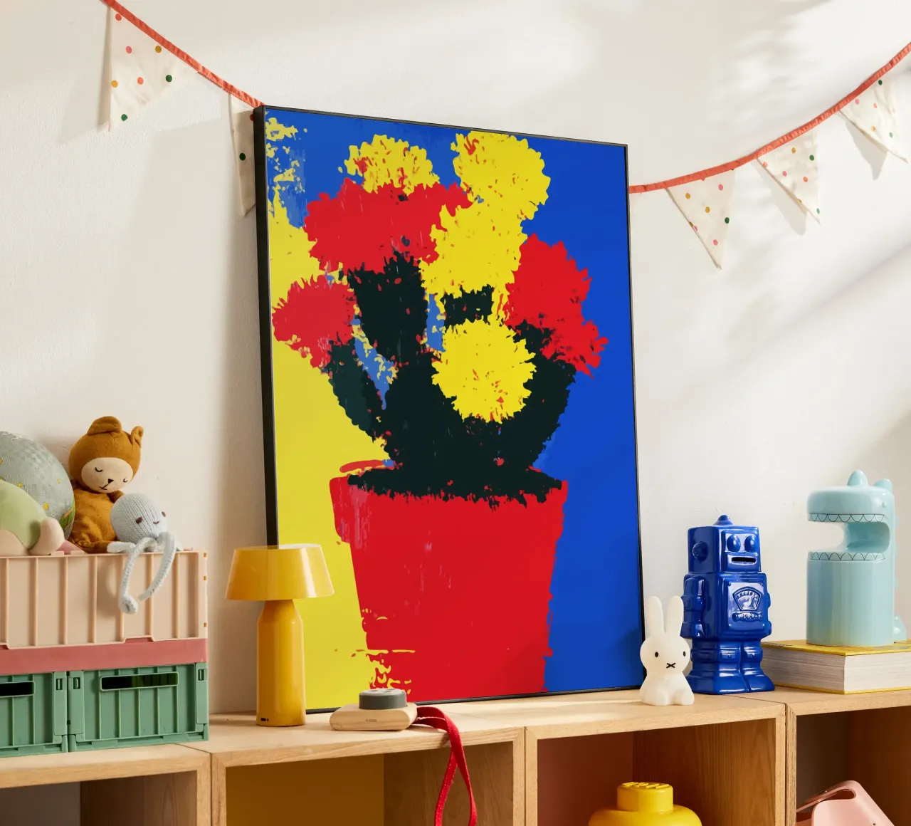 flowers in red and yellow bloom alluminio dibond da ramosashop