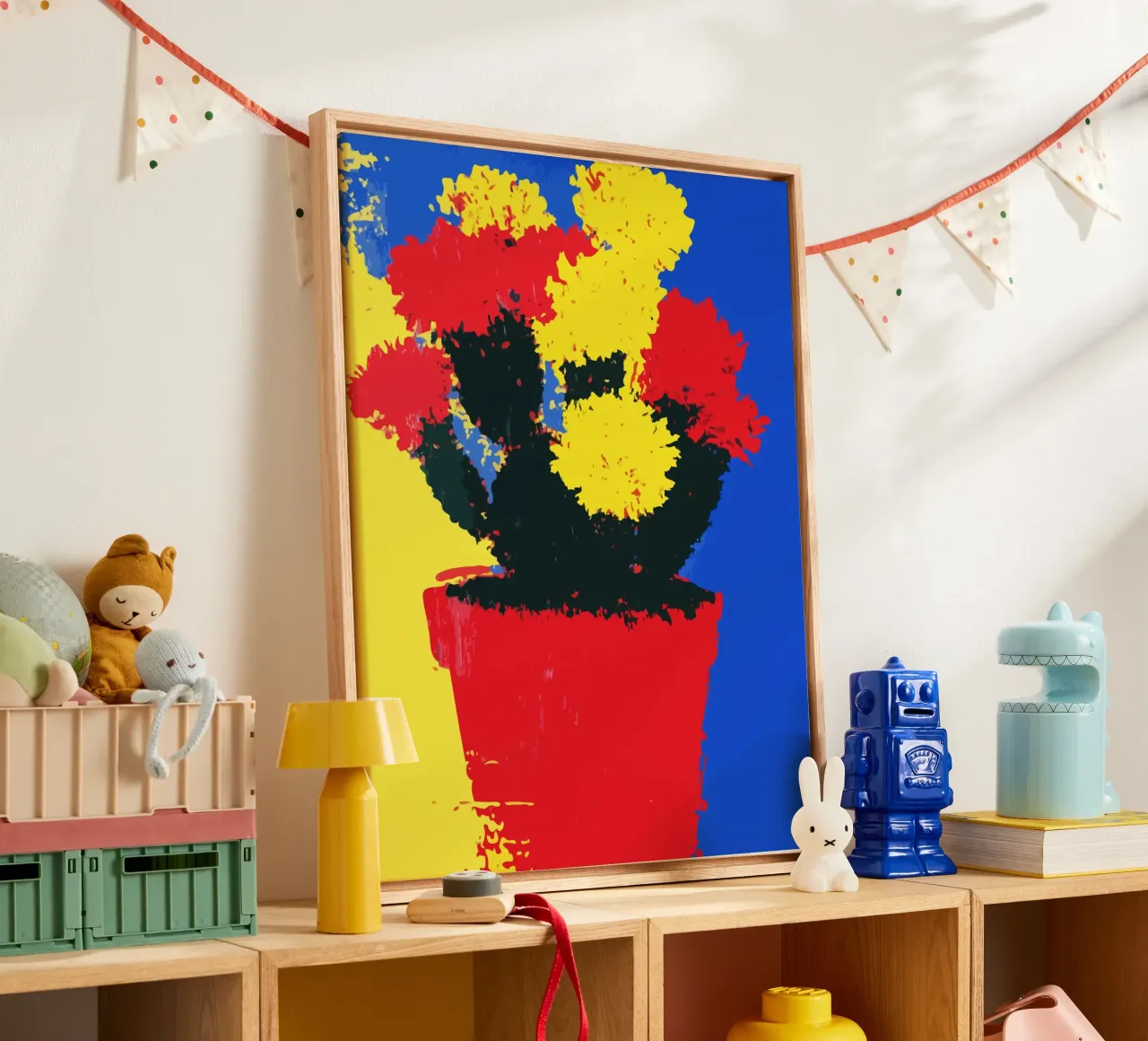 flowers in red and yellow bloom tela con Cornice a cassetta da ramosashop