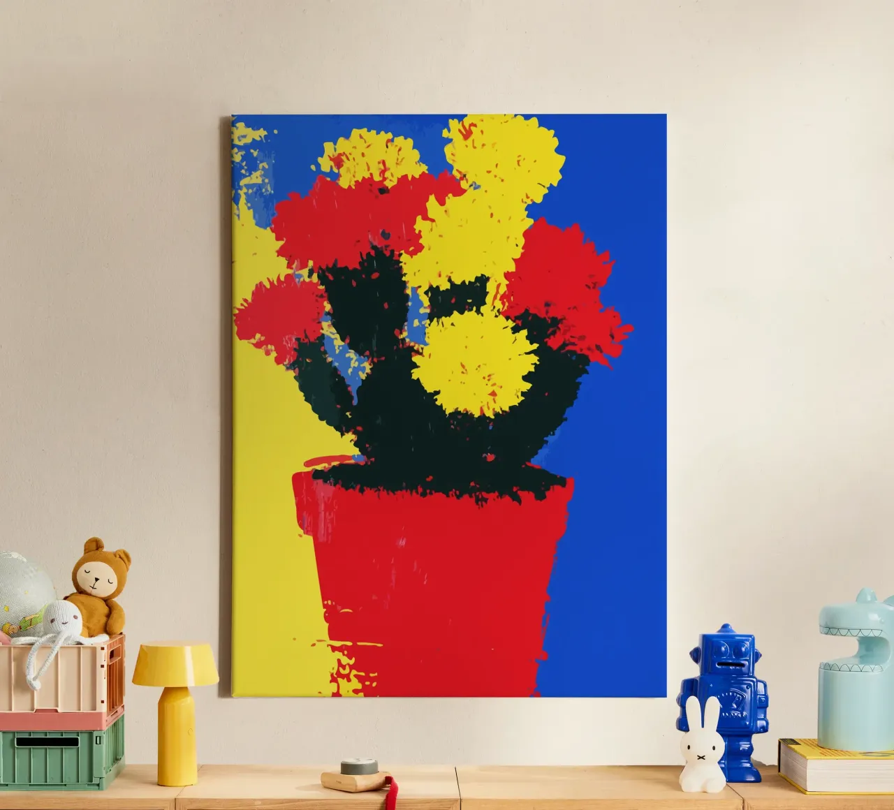 flowers in red and yellow bloom tela con Cornice a cassetta da ramosashop