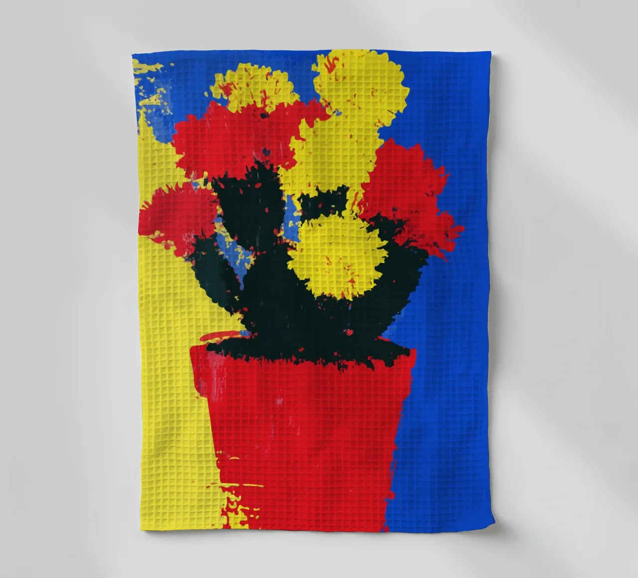flowers in red and yellow bloom canovaccio da cucina da ramosashop