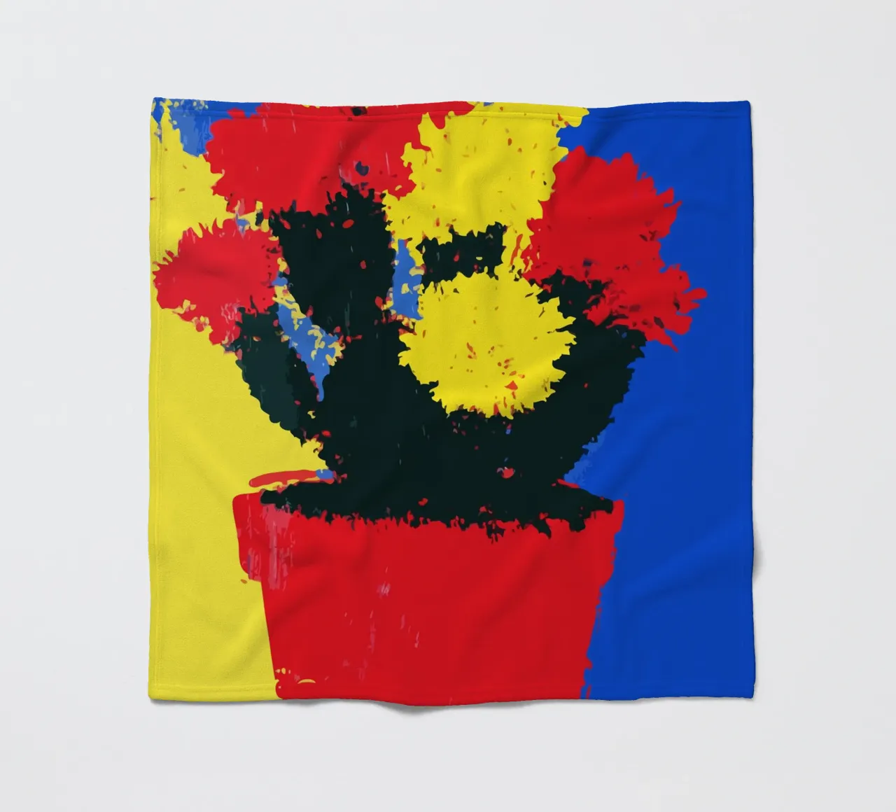 flowers in red and yellow bloom coperta in pile da ramosashop