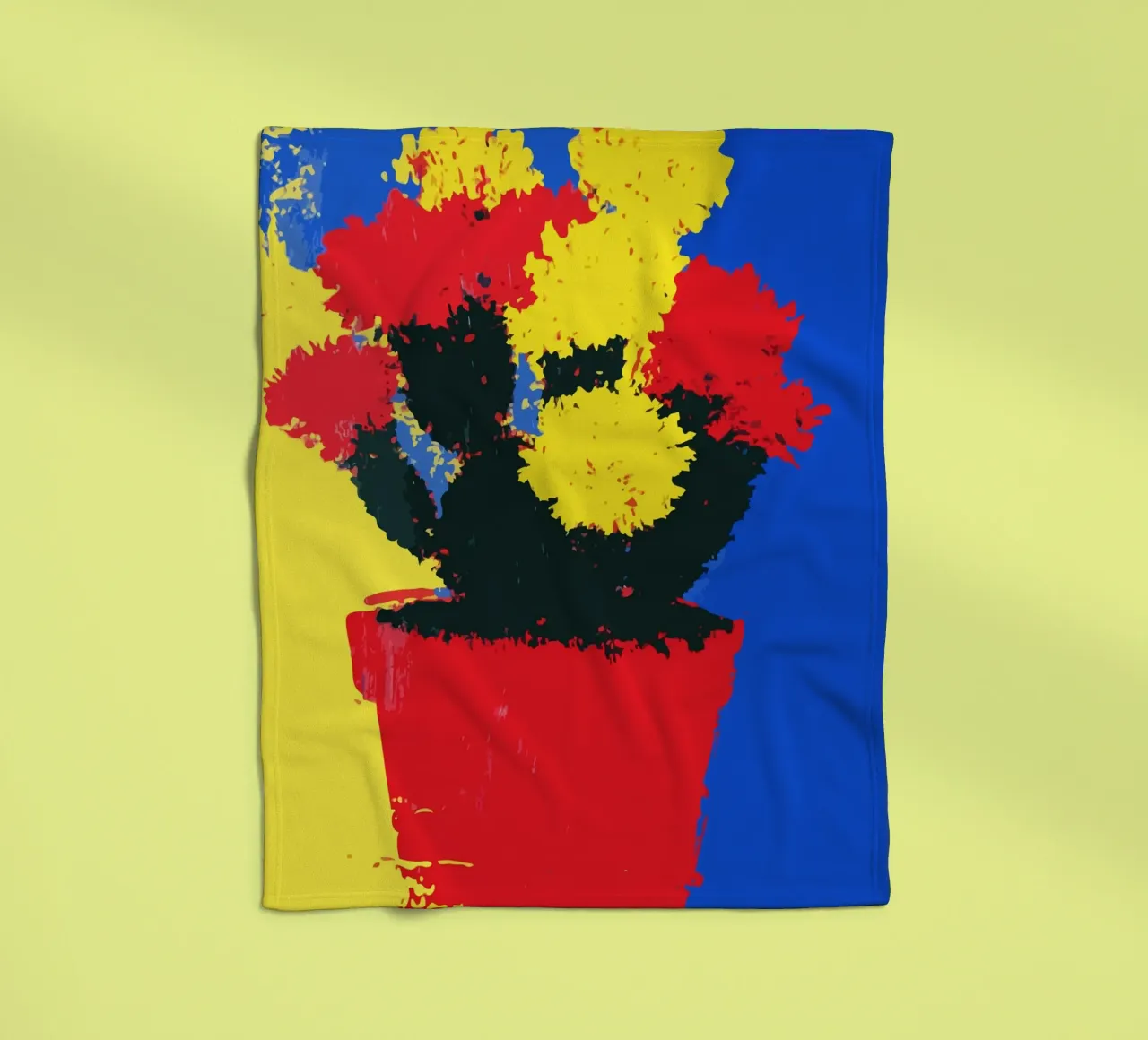 flowers in red and yellow bloom coperta in pile da ramosashop