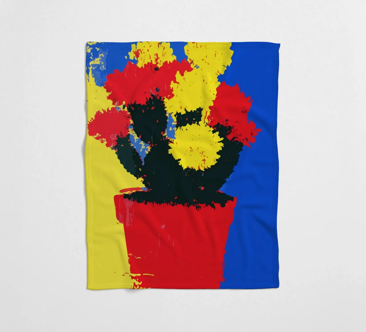 flowers in red and yellow bloom coperta in pile da ramosashop