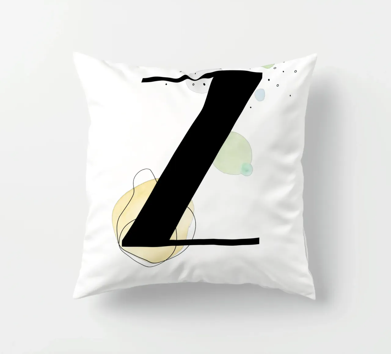 Lettera "Z" - design dipinto a mano cuscino da Kate Brunch Design
