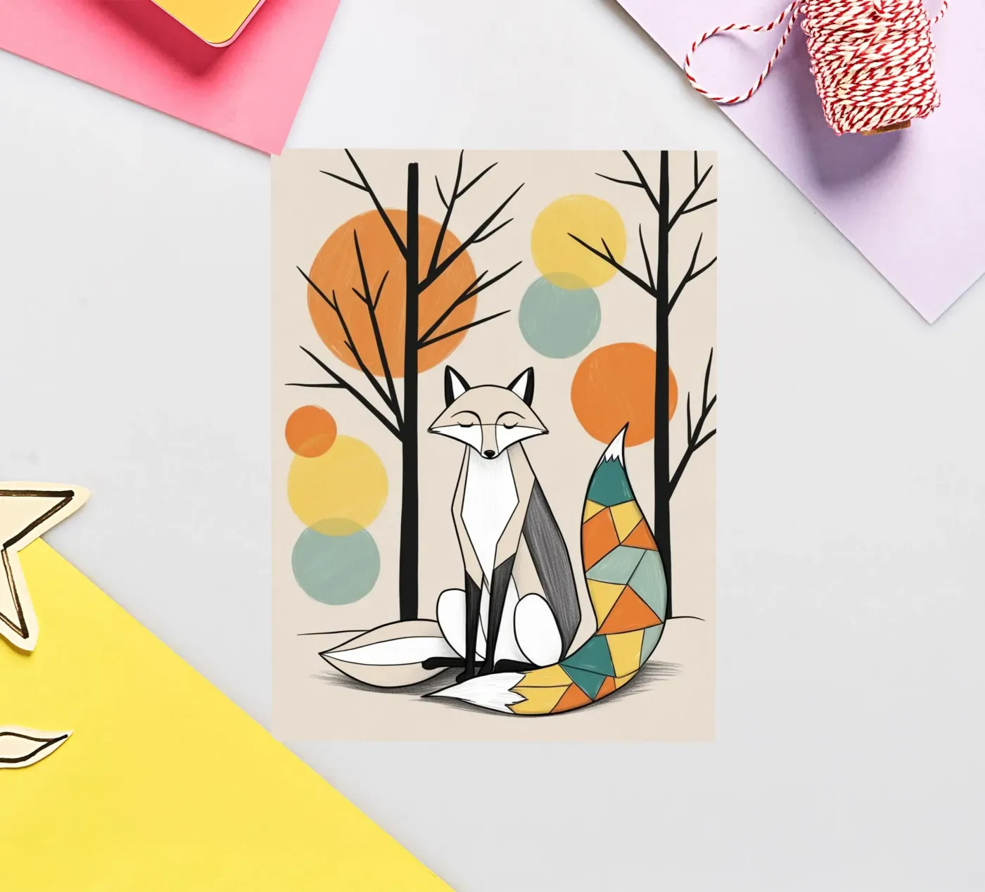 Fox sticker van Kids zone