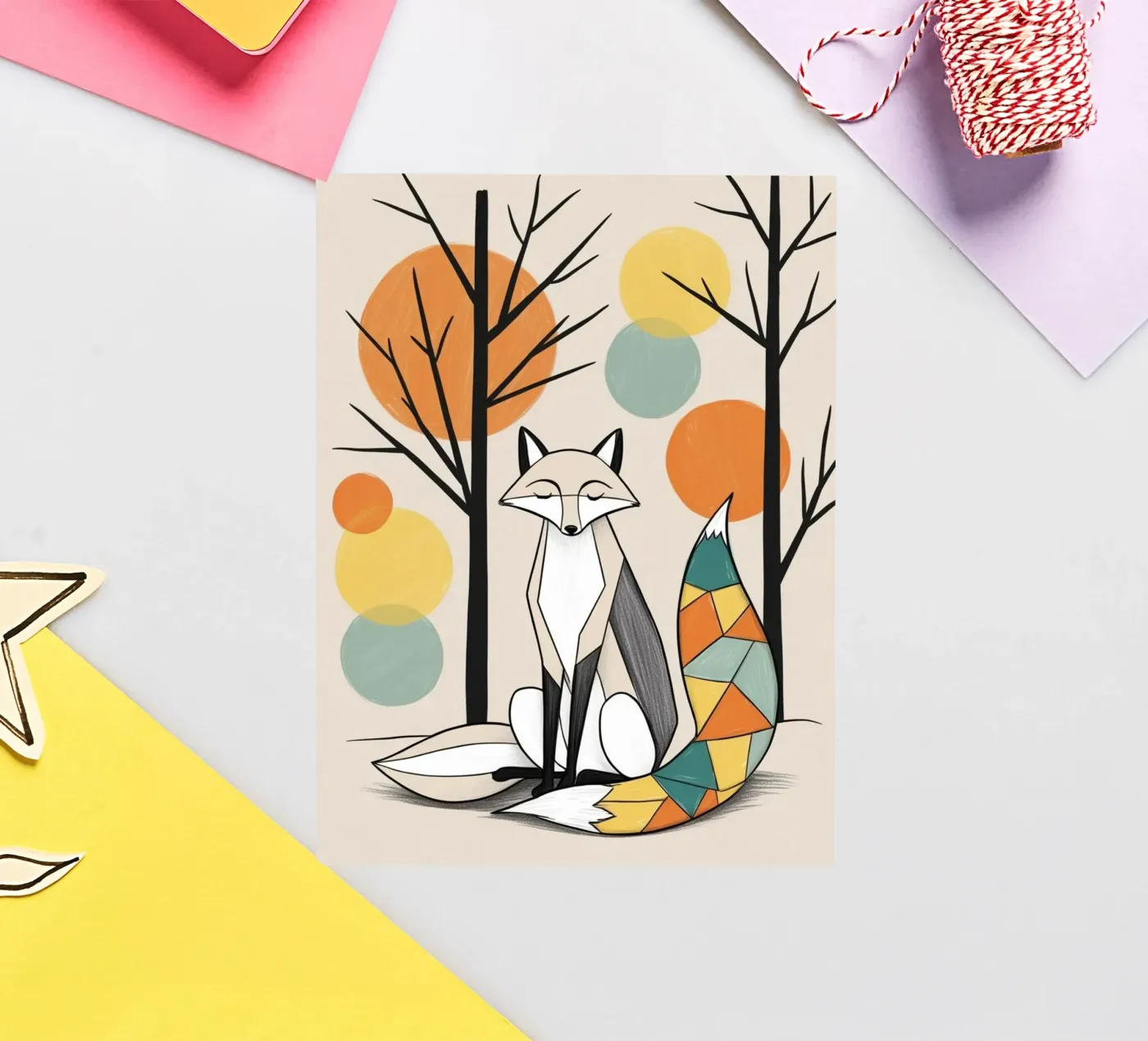 Fox sticker van Kids zone