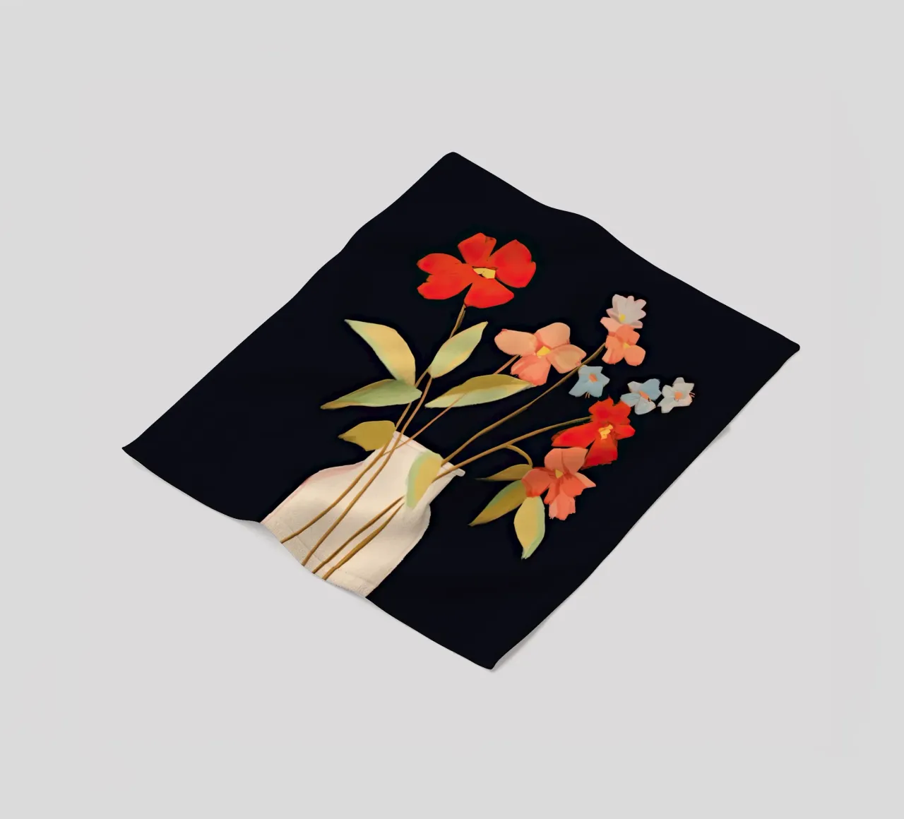Vase With Flowers fleece blanket by DaarbyN
