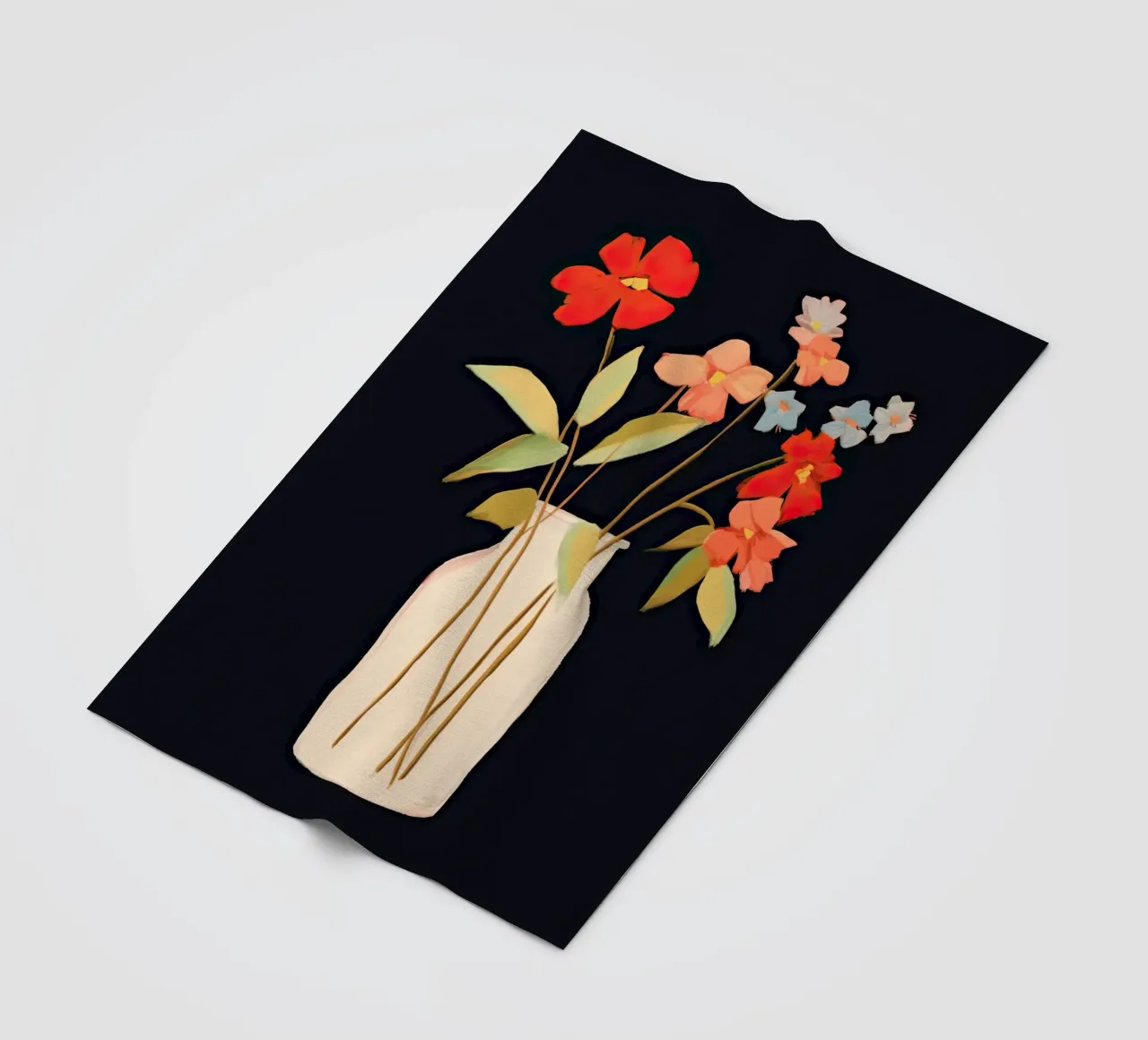Vase With Flowers fleece blanket by DaarbyN