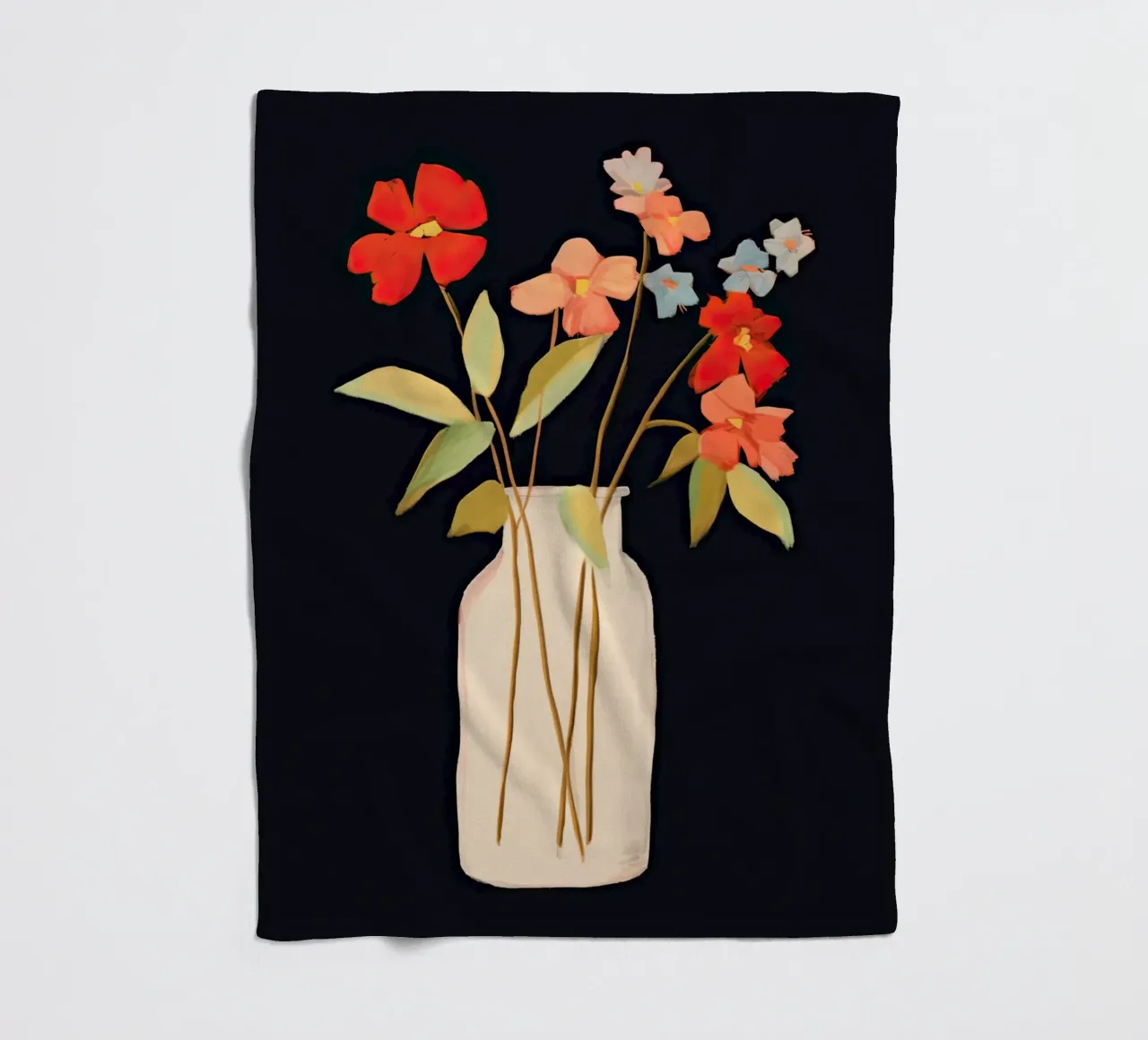 Vase With Flowers fleece blanket by DaarbyN