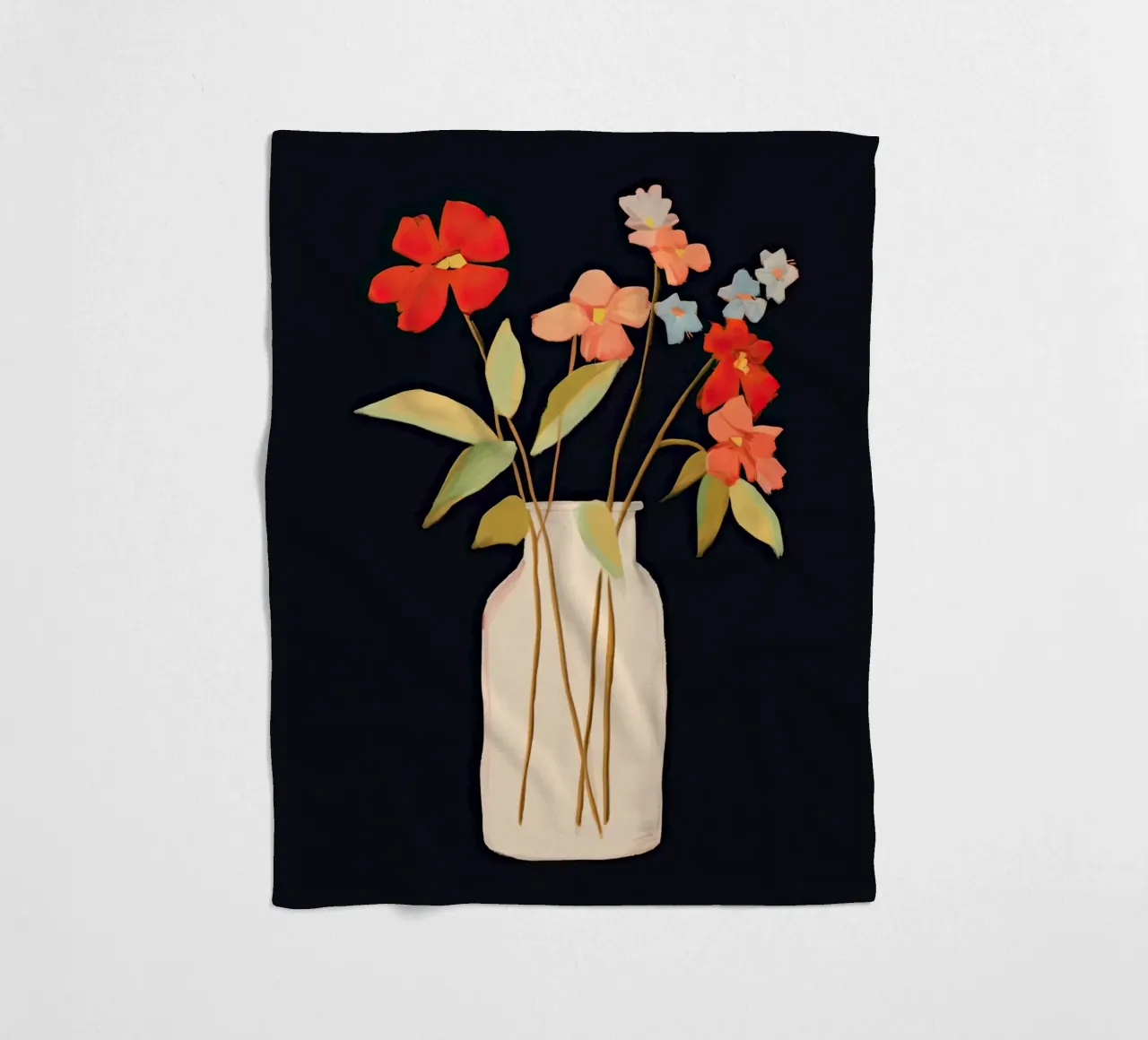 Vase With Flowers fleece blanket by DaarbyN