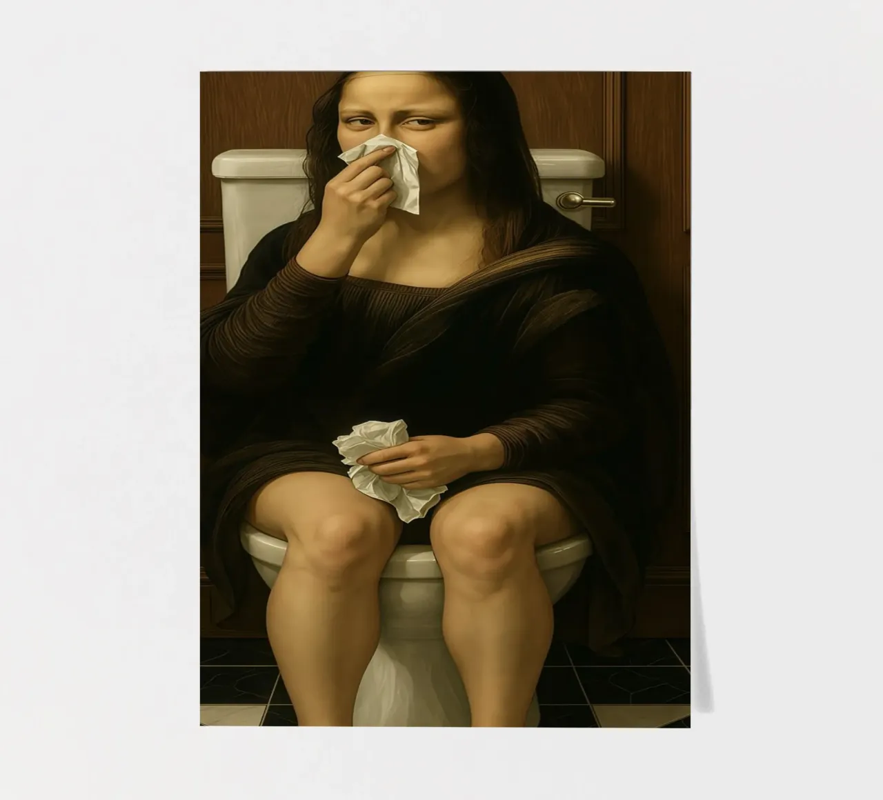 MONA LISA SUL WATER DEL BAGNO foglio adesivo da ARTOMATIC