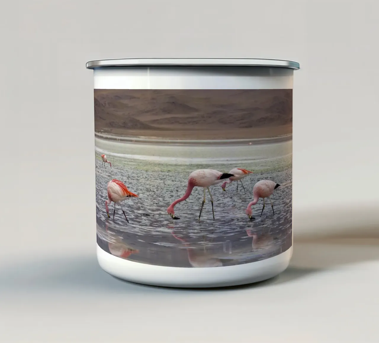 Flamingo emaille mok van Alexey