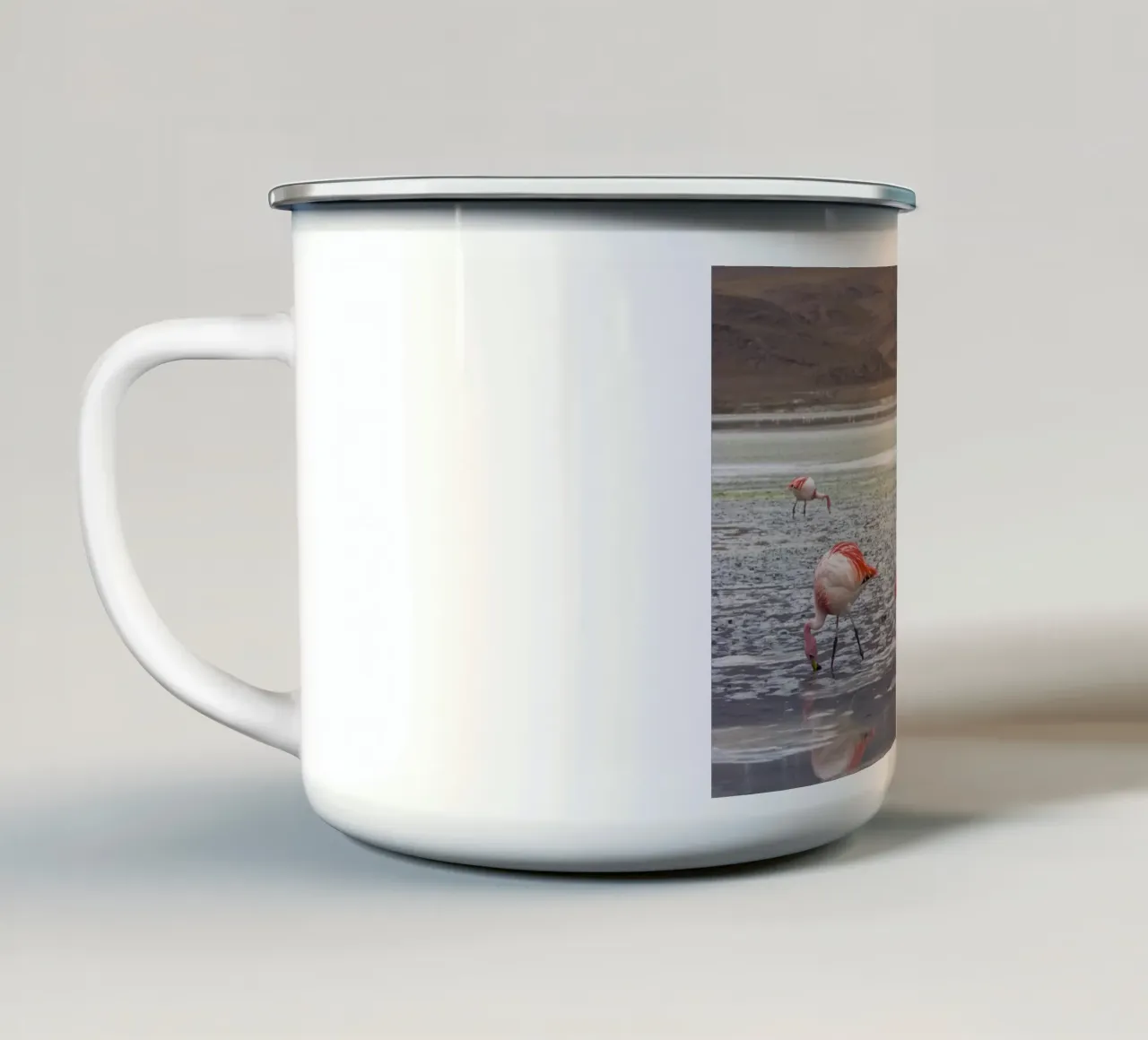 Flamingo emaille mok van Alexey