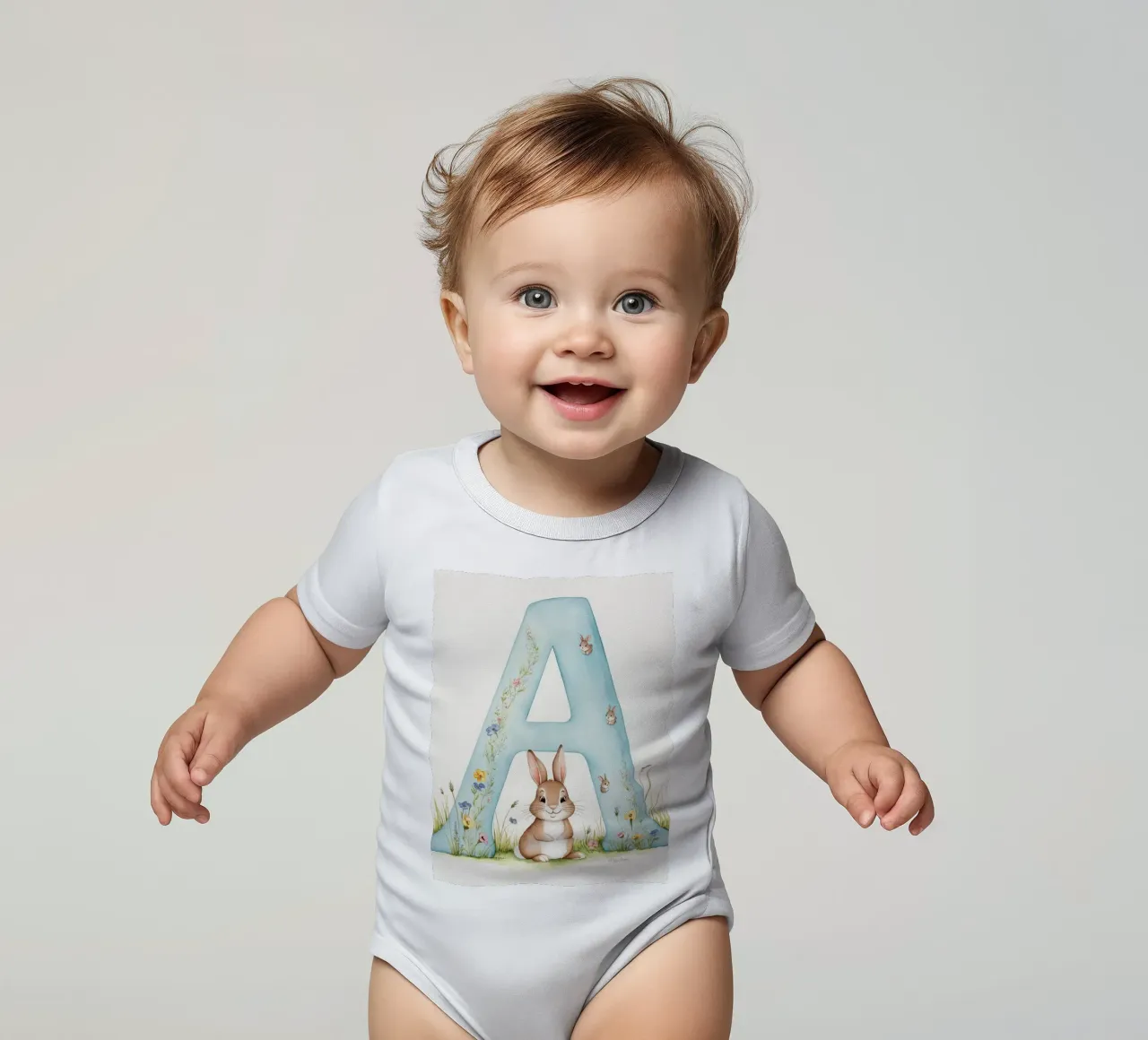 Buchstabe A Kurzarm Babybody von Kids zone