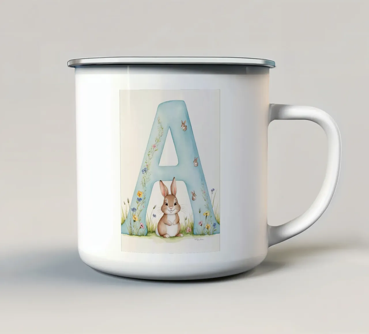 Lettera A tazza in smalto da Kids zone