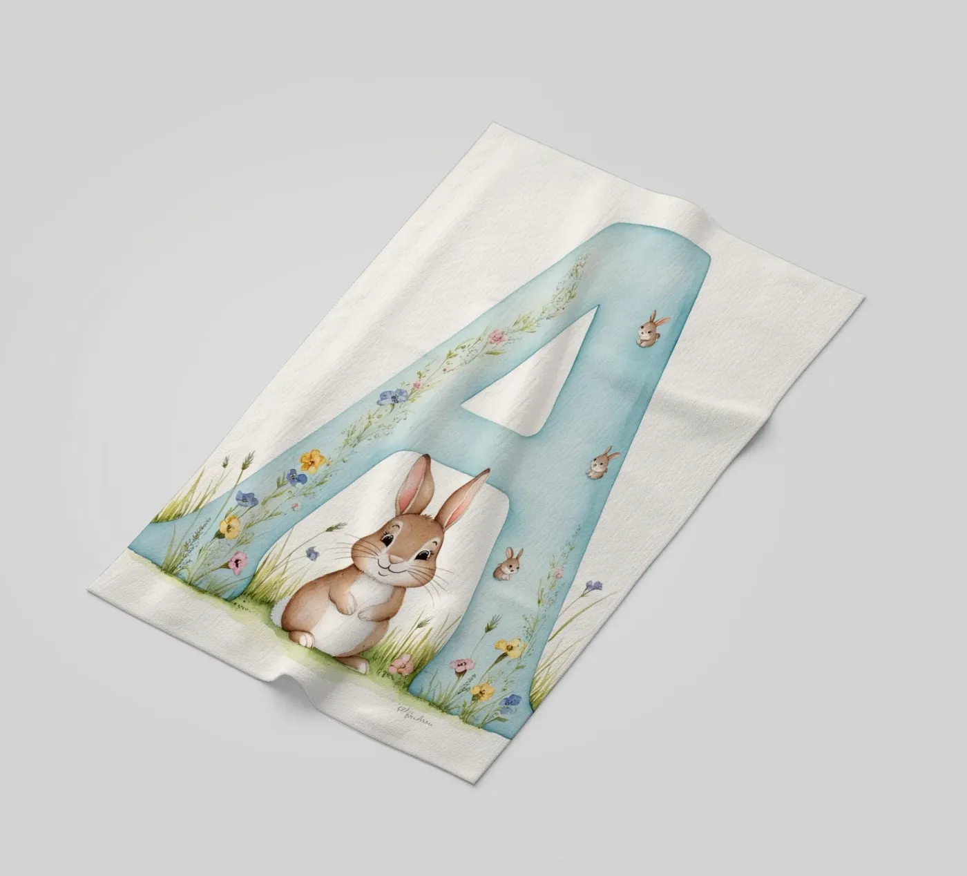 Lettera A telo mare da Kids zone