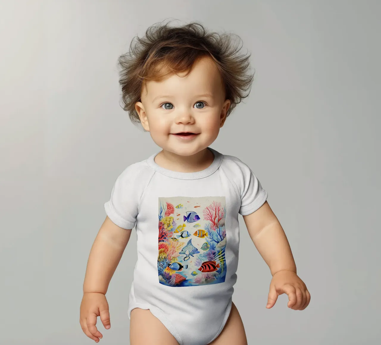 Immersione tropicale body neonato maniche corte da DaarbyN