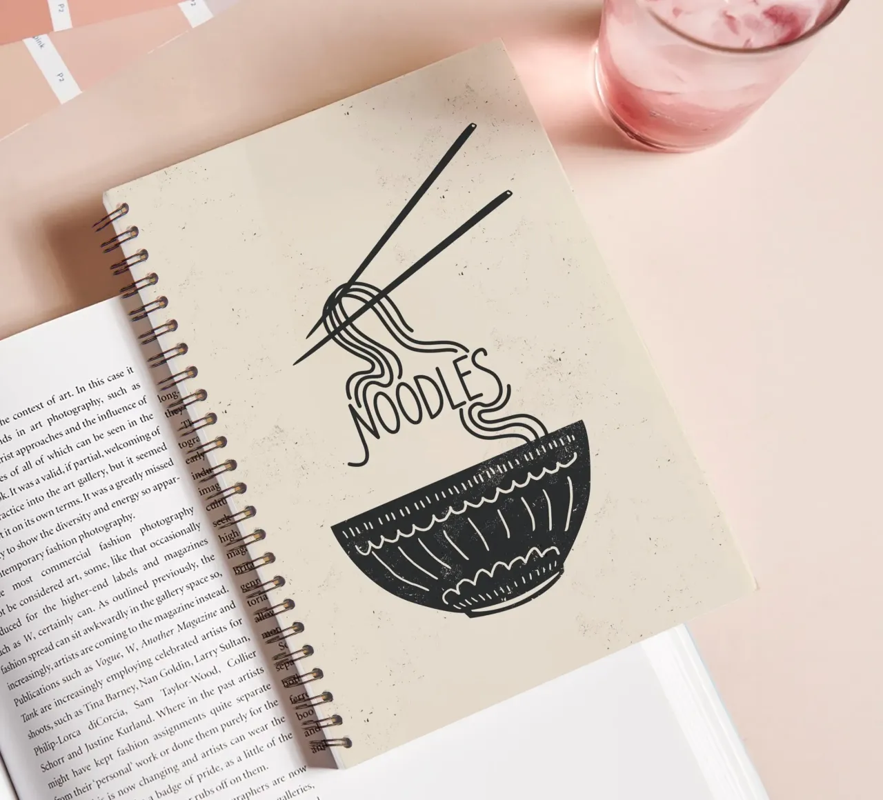 Noodles spiral notebook by Indigo Rain