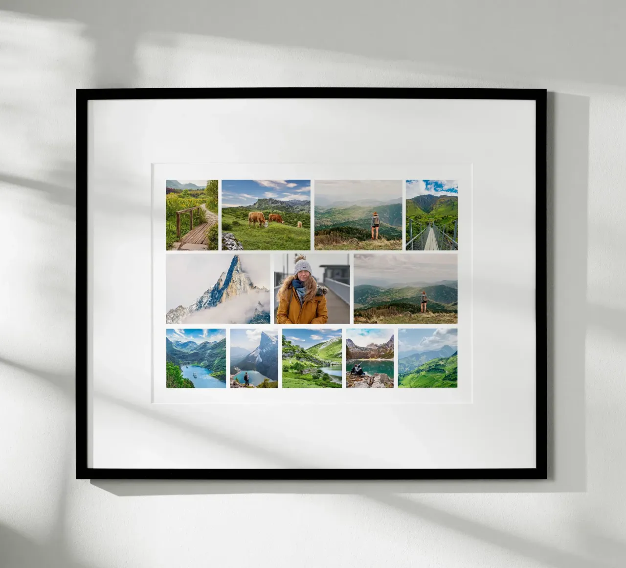 Modern photo collage - 12 pictures - landscape poster with aluminum frame by Bildschön | Fotocollagen