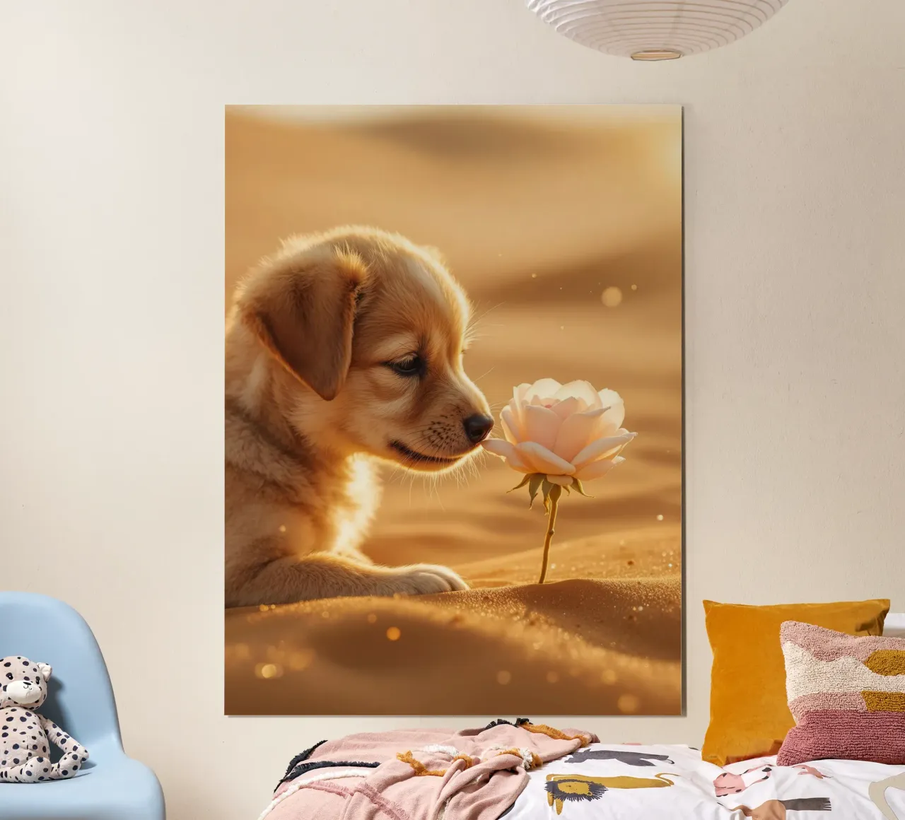 Il cucciolo e la rosa del deserto poster con telaio in plastica da Art-Travel