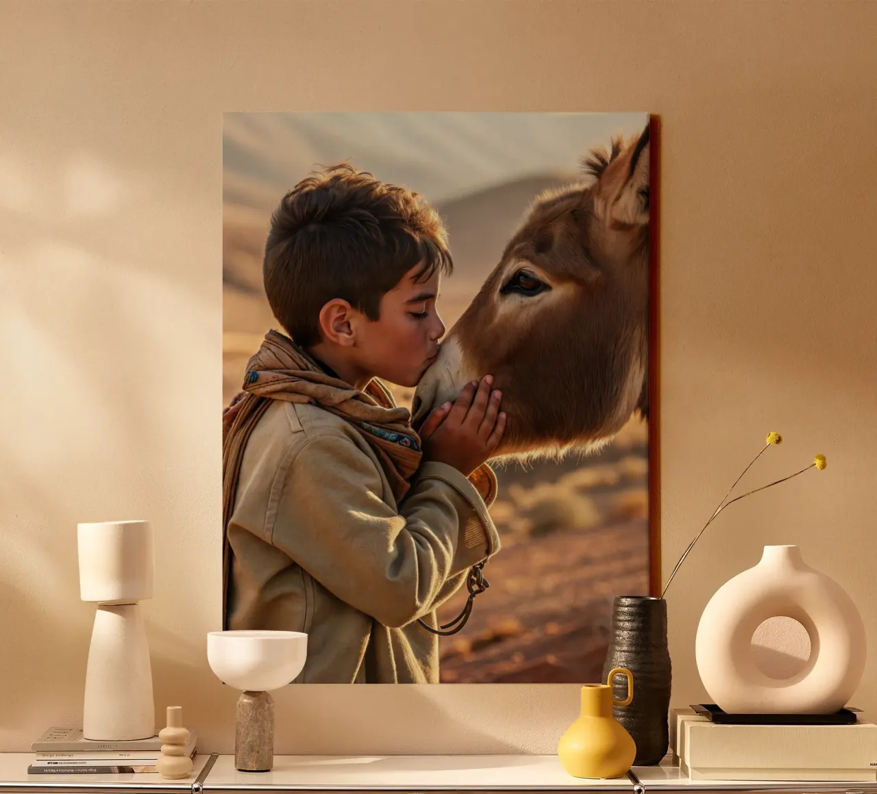 The donkey and the child canvas by Art-Travel