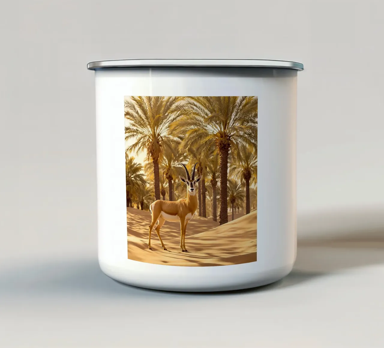 La gazzella del deserto tazza in smalto da Art-Travel