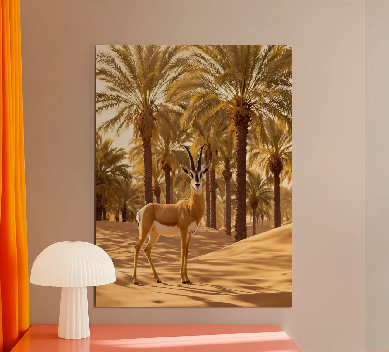Die Wüstengazelle Poster mit Kunststoffrahmen von Art-Travel