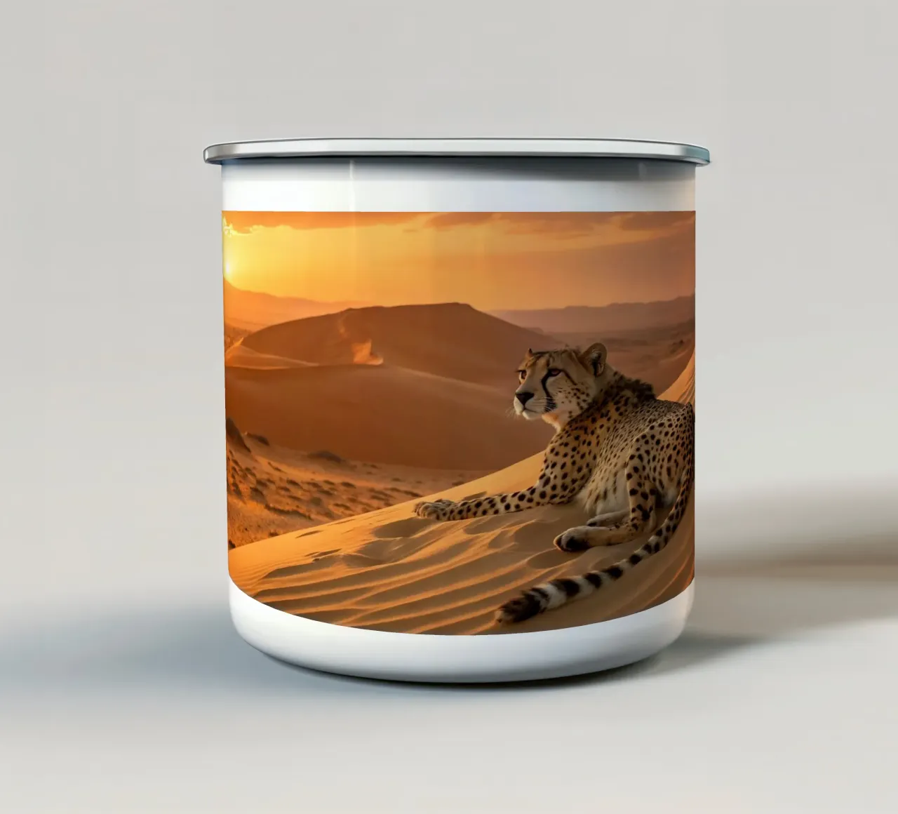 Il ghepardo del deserto tazza in smalto da Art-Travel