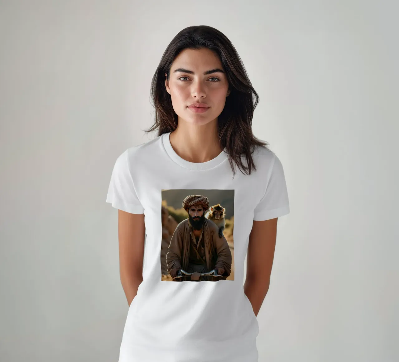 Il berbero e il macaco di Barberia t-shirt da Art-Travel